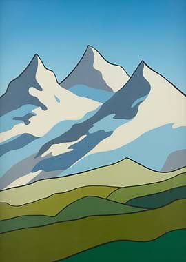 Stylized Mountain Landscape