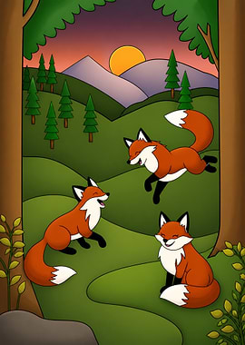 Playful Foxes