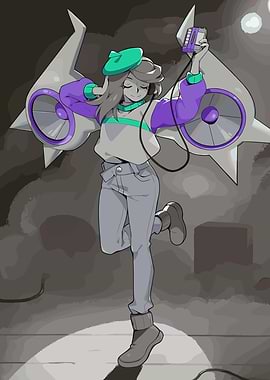 Cassette Beasts : character with retro cassette player