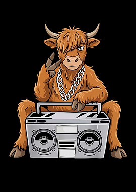 Highland Cow Lover Hip Hop Kids Music Boys Highlkand Cow