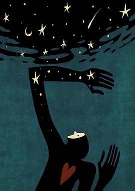 Person Reaching for Stars