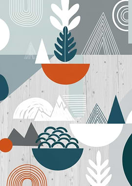 Abstract Geometric Nature Scene