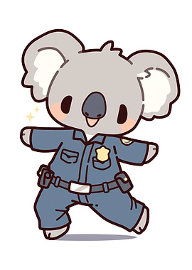 Cute Koala Police Officer