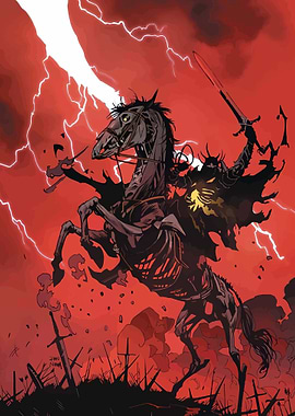 The Headless Horseman on a Skeletal Horse