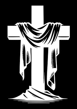 White Cross with Draped Cloth