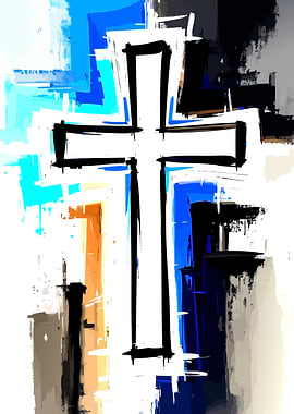 Abstract Cross Painting