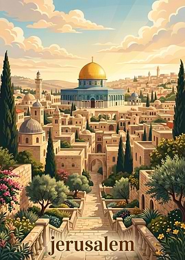 Jerusalem Cityscape with Dome of the Rock