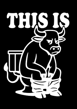Bull on Toilet Text Art