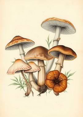 Vintage Mushroom Illustration