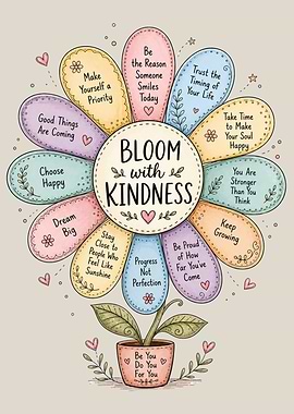 Bloom with Kindness Flower Art