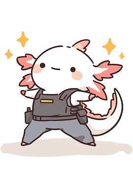 Cute Axolotl in Tactical Gear