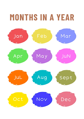 Months in a Year - Kids Educational Chart