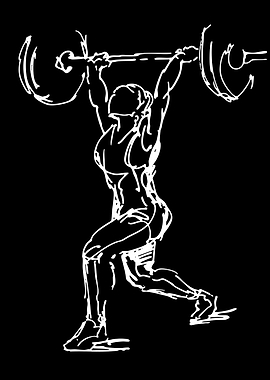 Weightlifter lifting barbell