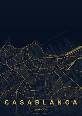 Casablanca Morocco City Map
