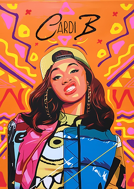 Cardi B Pop Art Portrait