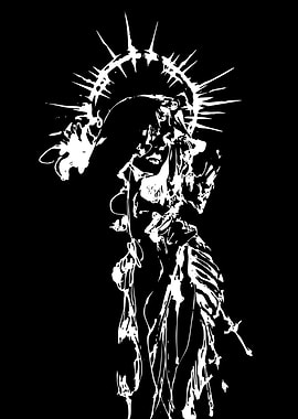 White Figure with Spiky Halo