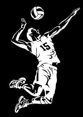 Volleyball Player Spiking Ball