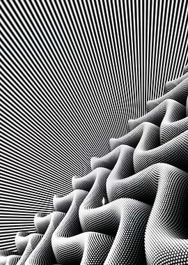 Abstract Black and White Organic Forms