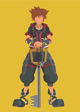 Sora with Keyblade Minimalist Art