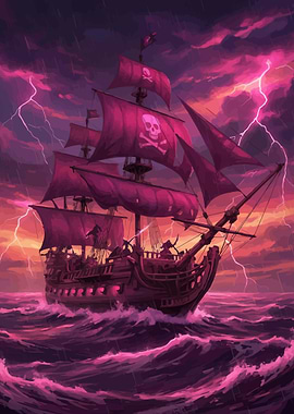 Pirate Ship in a Storm