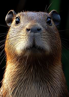 Close-up of a Capybara's Face