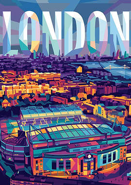 London Cityscape with Stadium