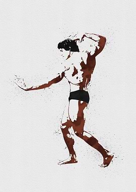 Arnold Schwarzenegger Posing Painting