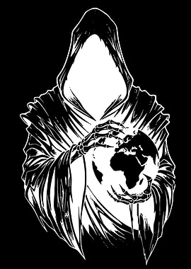 Grim Reaper Holding the Earth
