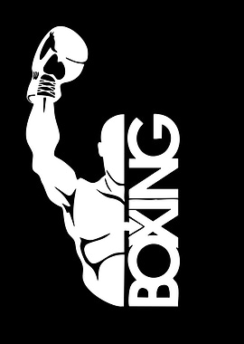 Boxing Silhouette with Text