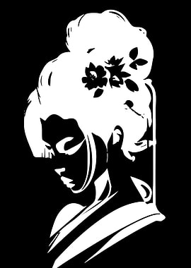 Geisha with Flowers