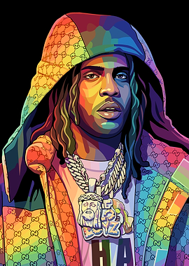 Colorful Portrait of a Chief Keef Rapper