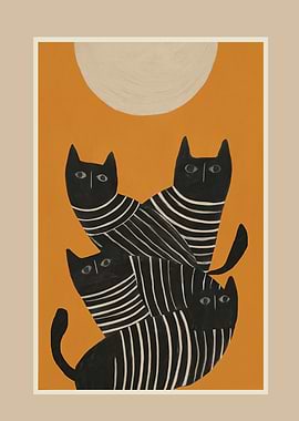 Abstract Black Cats