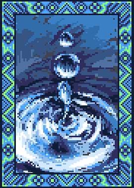 Pixel Art Water Droplet Carpet