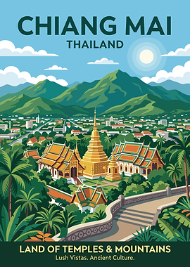 Chiang Mai, Thailand Travel Poster