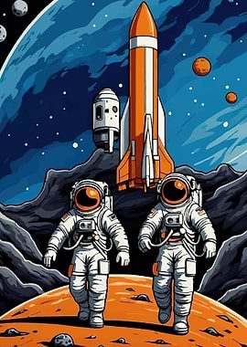 Astronauts on an alien planet