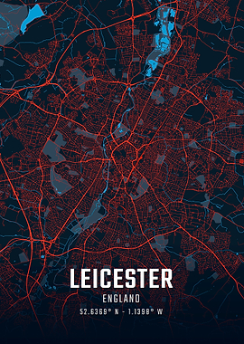 Leicester England City Map