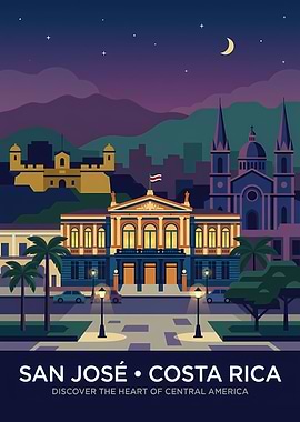 San Jose, Costa Rica Travel Poster
