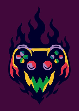 Fiery Game Controller Icon