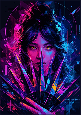 Cyberpunk Woman with Glowing Eyes