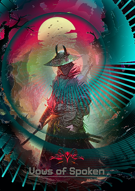 Cyberpunk Samurai with Moon