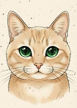 Cute Orange Tabby Cat Portrait