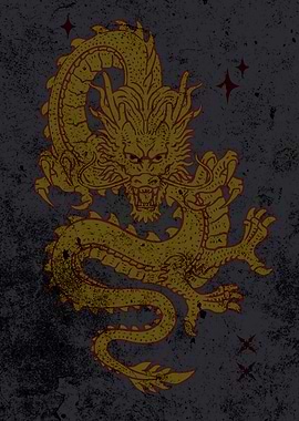 Golden Dragon with Red Accents