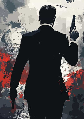 Man in Suit with Gun