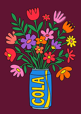 Flowers in a Cola Can
