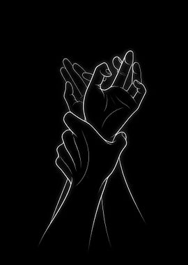 Intertwined Hands Outline