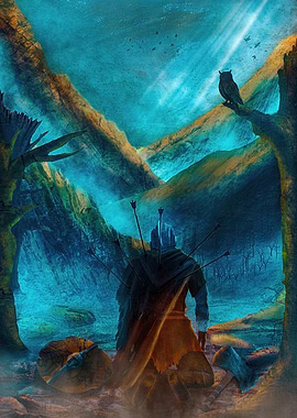 Wounded Knight in a Mystical Landscape
