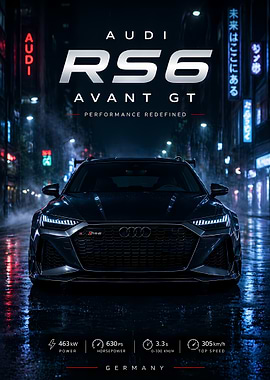 Audi RS6 Avant GT in Neon City
