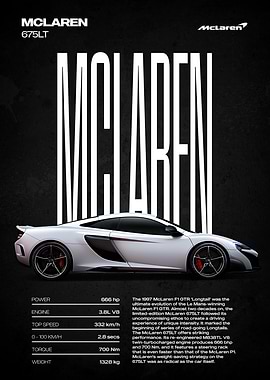 McLaren 675LT Car Poster