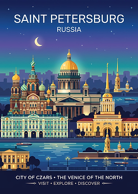 Saint Petersburg Travel Poster