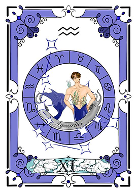 Zodiac Aquarius Card